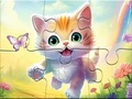                                                                     Jigsaw Puzzle: Kitten With Butterfly ﺔﺒﻌﻟ