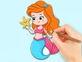                                                                     Coloring Book: Beautiful Mermaid Princess ﺔﺒﻌﻟ