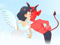                                                                     Devil and Angel Kissing ﺔﺒﻌﻟ