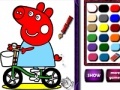                                                                     Piggy on bike. Coloring ﺔﺒﻌﻟ