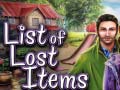                                                                     List of Lost Items ﺔﺒﻌﻟ