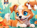                                                                     Jigsaw Puzzle: Dog And Garden ﺔﺒﻌﻟ