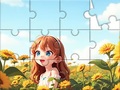                                                                     Jigsaw Puzzle: Sunflower Girl ﺔﺒﻌﻟ