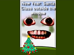                                                                     New Year: Santa Claus outside the window ﺔﺒﻌﻟ