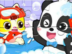                                                                     Jigsaw Puzzle: Baby Panda Shower Time ﺔﺒﻌﻟ