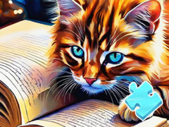                                                                     Jigsaw Puzzle: Cat Reading ﺔﺒﻌﻟ