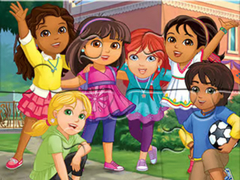                                                                     Jigsaw Puzzle: Dora Into City ﺔﺒﻌﻟ