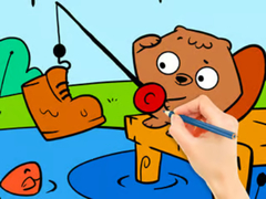                                                                     Coloring Book: Fishing Squirrel ﺔﺒﻌﻟ