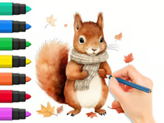                                                                     Coloring Book: Autumn Squirrel ﺔﺒﻌﻟ