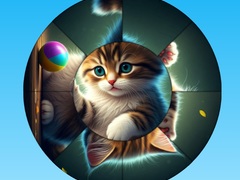                                                                     Round Jigsaw Puzzle Collect Pictures with Cute Kittens ﺔﺒﻌﻟ