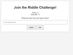                                                                     Riddle Challenge  ﺔﺒﻌﻟ