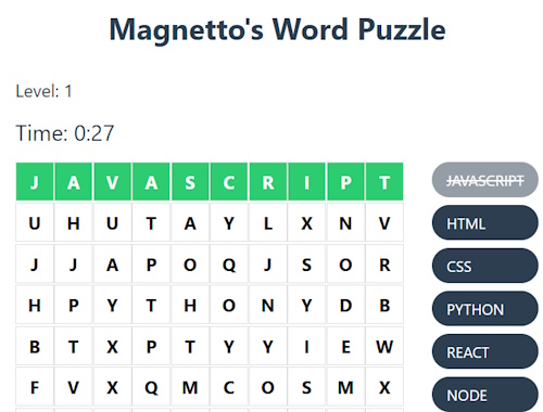 لعبة Magnetto ﺕﺎﻤﻠﻜﻟﺍ ﺰﻐﻟ  على الانترنت