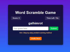                                                                     Word Scramble Game Challenge ﺔﺒﻌﻟ