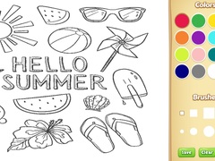                                                                     Hello Summer Coloring Book for Kids ﺔﺒﻌﻟ