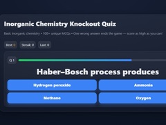                                                                     Basic Inorganic Chemistry Quiz ﺔﺒﻌﻟ
