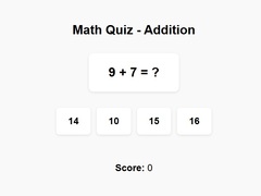                                                                     Math Quiz Addition ﺔﺒﻌﻟ
