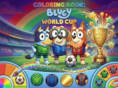                                                                     Coloring Book: Bluey World Cup ﺔﺒﻌﻟ