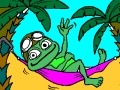                                                                     Coloring: Crazy frog in a hammock ﺔﺒﻌﻟ