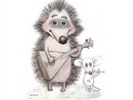                                                                     Hedgehog and mouse play musical instruments ﺔﺒﻌﻟ
